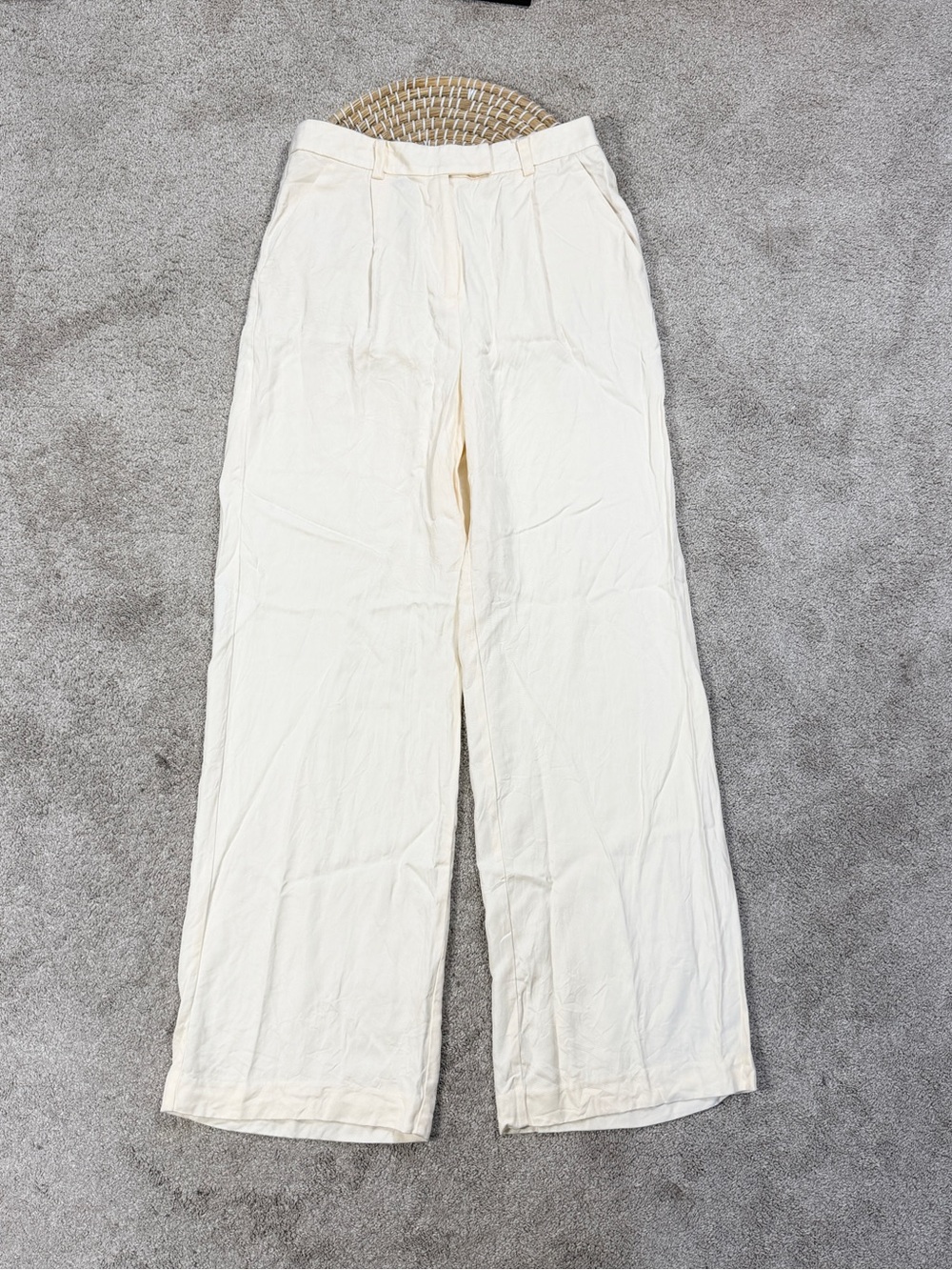 Rumored Women’s Wide Leg High Rise Pants in Cream M